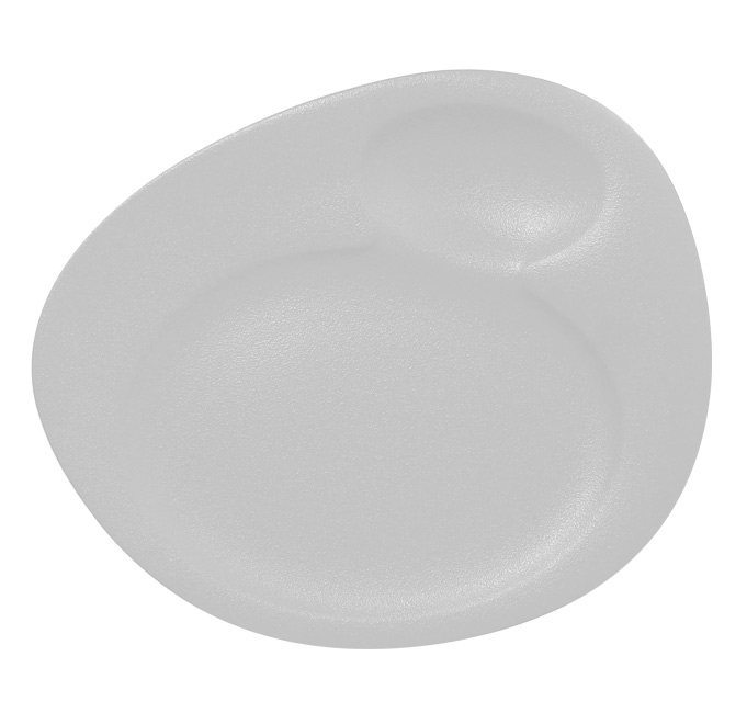 Тарелка для подачи с 2 зонами RAK Porcelain «NeoFusion Sand», 32x26,5 см