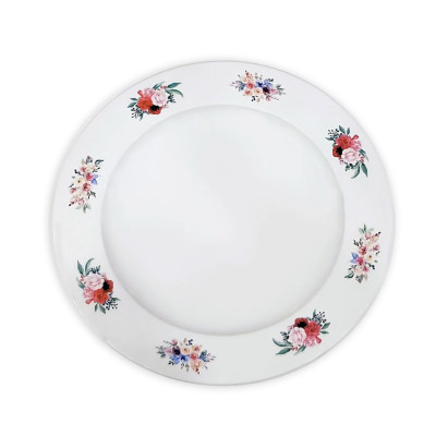 Тарелка круглая с декором d=21 см., плоская, фарфор, цвет белый, AccessDEC, RAK Porcela