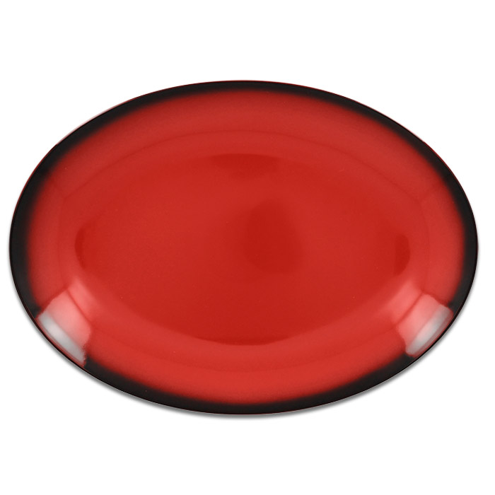 Тарелка овальная плоская красная RAK Porcelain «Lea», 36x27 см